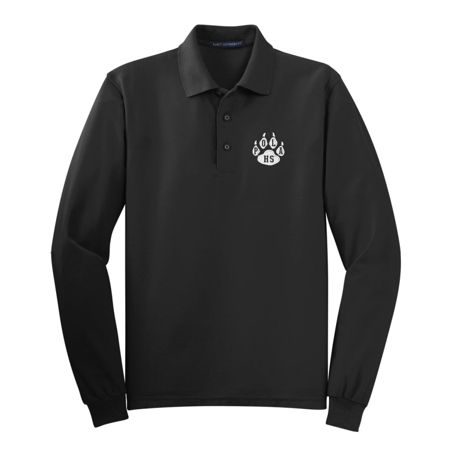 Basic Long Sleeve Knit Polo W Pola Embroidered Logo Grades 9-12 