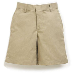 Boys Khaki Twill Flat Front Shorts Grades 9-12