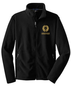 Black Full Zip Polar Fleece W/ Ambassador Christian School Embroidered Logo Grades 6-12