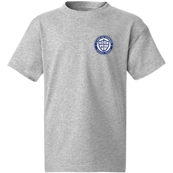 Cotton PE Shirt w/ St. Bede School Heatseal Logo 3-8