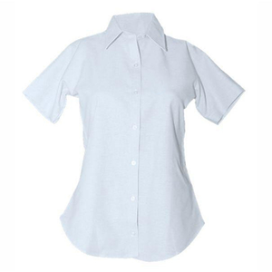 Girls White Fitted Oxford Shirt w/St. Irenaeus Embroidered Logo Grades 5-8