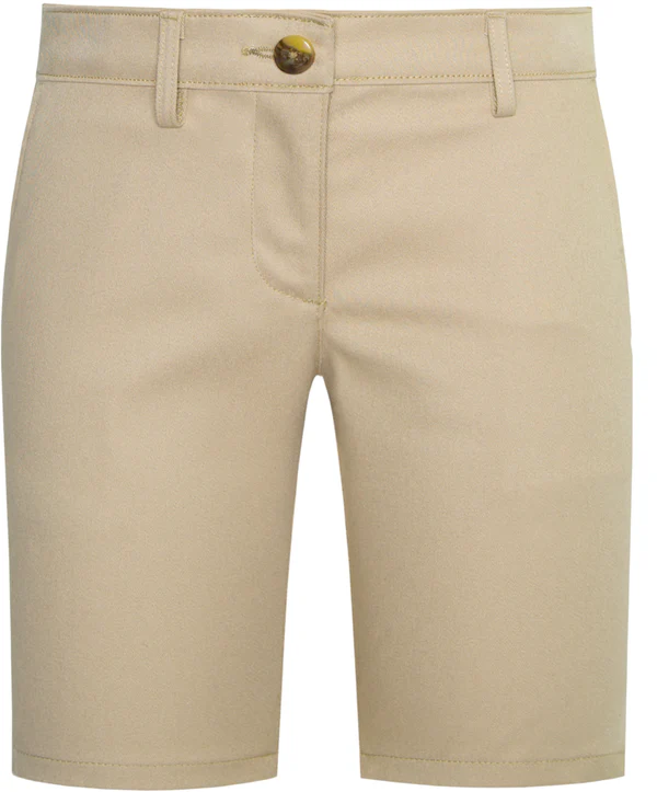 Girls Khaki Twill Flat Front Shorts