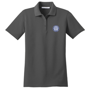 Girls Fitted Knit Polo w/St. Bede Fiberlok Logo