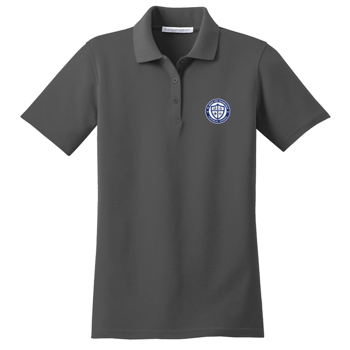 Girls Fitted Dri-fit Polo w/St. Bede Fiberlok Logo