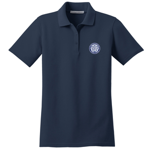 Girls Fitted Knit Polo w/St. Bede Fiberlok Logo