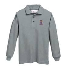 Load image into Gallery viewer, Long Sleeve Knit Polo w/ St. Anthony Parish School logo Grades Tk-8
