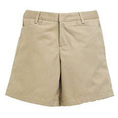 Girls Khaki Twill Flat Front Shorts Grades K-12