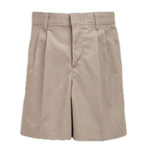 Boys Khaki Twill Pleated Shorts Grades 9-12