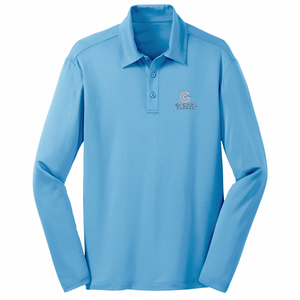 Basic Long Sleeve Knit Polo w/ City Christian Fiberlok Logo