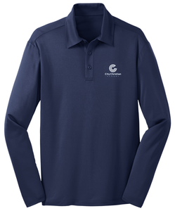 Basic Long Sleeve Knit Polo w/ City Christian Fiberlok Logo