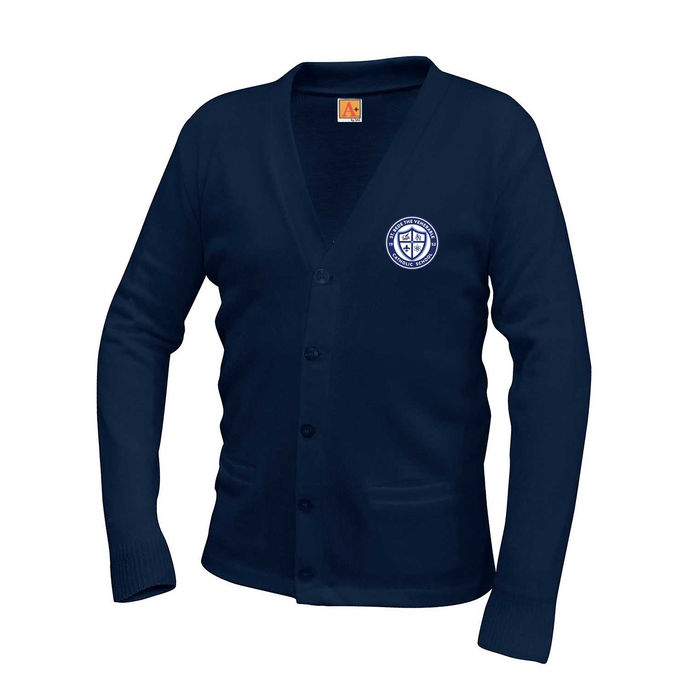 Cardigan Sweater w/ St. Bede School Fiberlok Logo TK-8