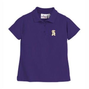 Girls Fitted Knit Polo w/ St. Anthony Parish School logo Grades TK-8