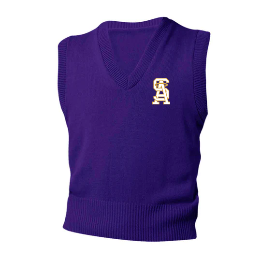 Girls Purple Vest w/ St. Anthony Parish School logo Mandatory Grades 6-8