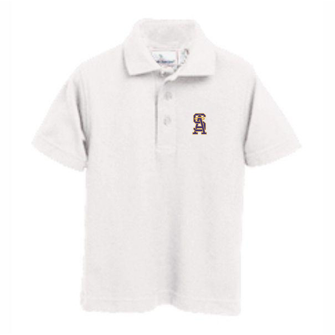 Knit Unisex Polo w/ St. Anthony Parish School logo Grades TK-8