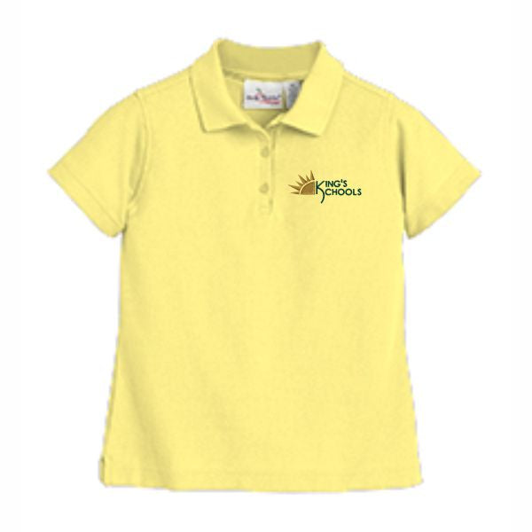 Girls Fitted Yellow Polo w/ Kings Embroidered Logo Grades K-5