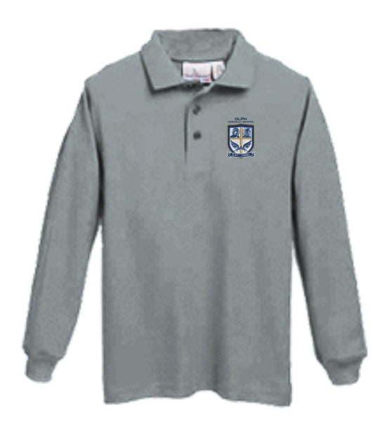 Long sleeve Knit Polo w/ OLPH Embroidered Logo Grades PS-8