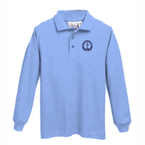 Basic Long Sleeve Knit Polo W/ St. Aloysius Logo Grades K-8