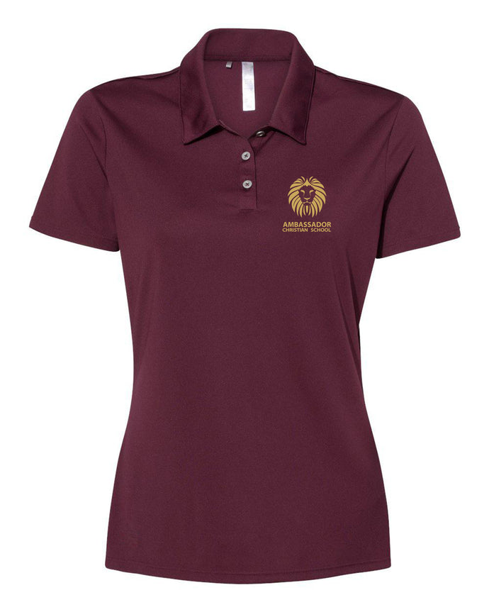 Women's Fitted Dri-Fit Polo w/ Ambassador Christian School Embroidered Logo Grades 6-12