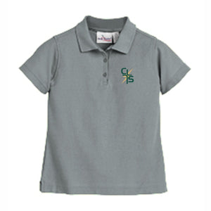 Girls Fitted Knit Polo w/ Christ Lutheran Embroidered Logo Grades K-8