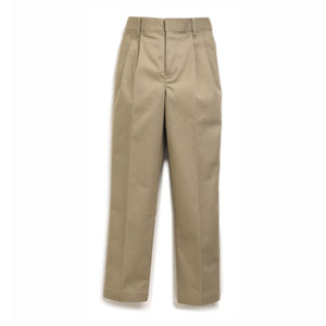 Boys Khaki Twill Pleated Pants Grades 6-8