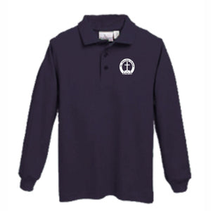 Basic Long Sleeve Knit Polo W/ St. Aloysius Logo Grades K-8