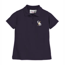 Load image into Gallery viewer, Girls Fitted Knit Polo w/ Christ Lutheran Embroidered Logo Grades K-8
